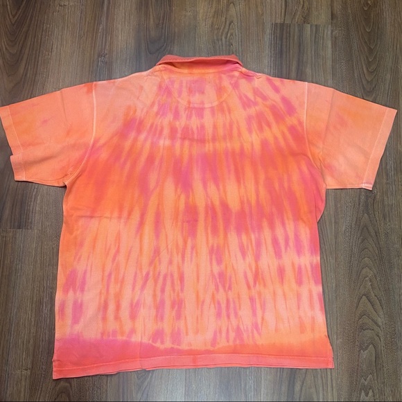 L. L. Bean Orange Tie Dye Polo Sz XL - Picture 2 of 6